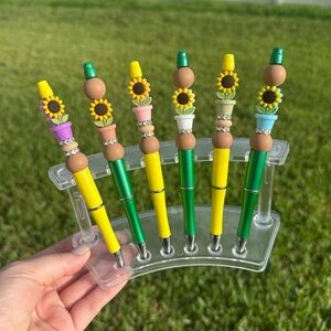 2/$14 silicone beaded pens - sunflower themed